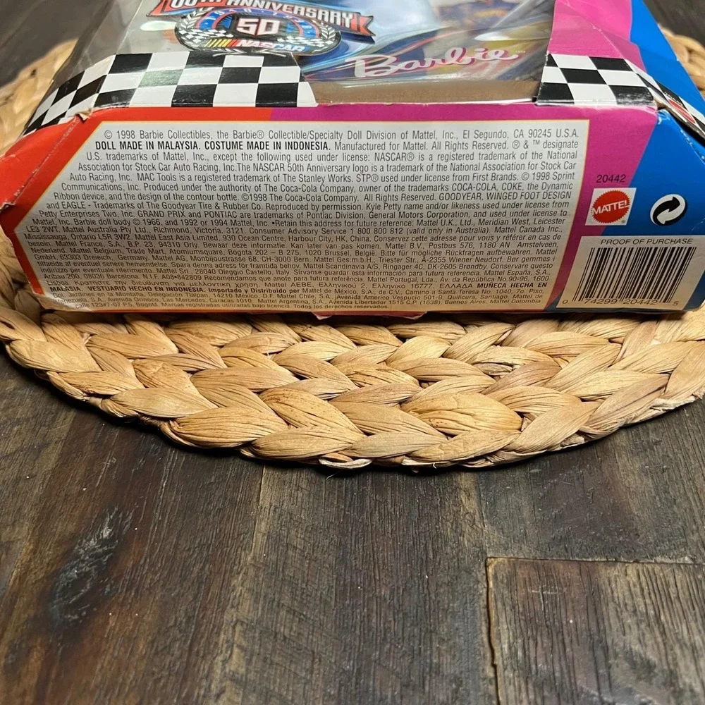 NASCAR 50th Anniversary Barbie Doll 1998 Collector Edition 20442 Mattel NIB